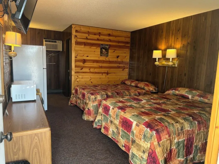 Standard Double Room with two beds, warm lamps, mini fridge and microwave